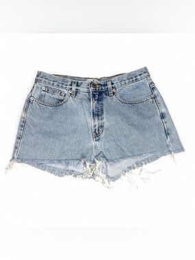 90’s Frayed Hem Light Blue Denim Tommy Hilfiger Women's Shorty Shorts